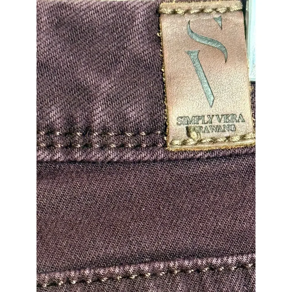 Simply Vera Wang Denim, Burgundy / Maroon Skinny Jean, Size 4